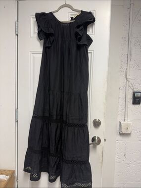 MARIE OLIVER Black Short Sleeve Maxi Dress Large NWOT Beautiful Summer Dress
